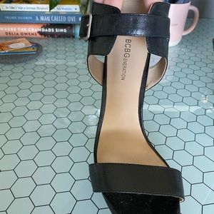 Black leather BCBG Heels